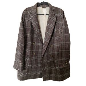 H&M Oversized Plaid Blazer